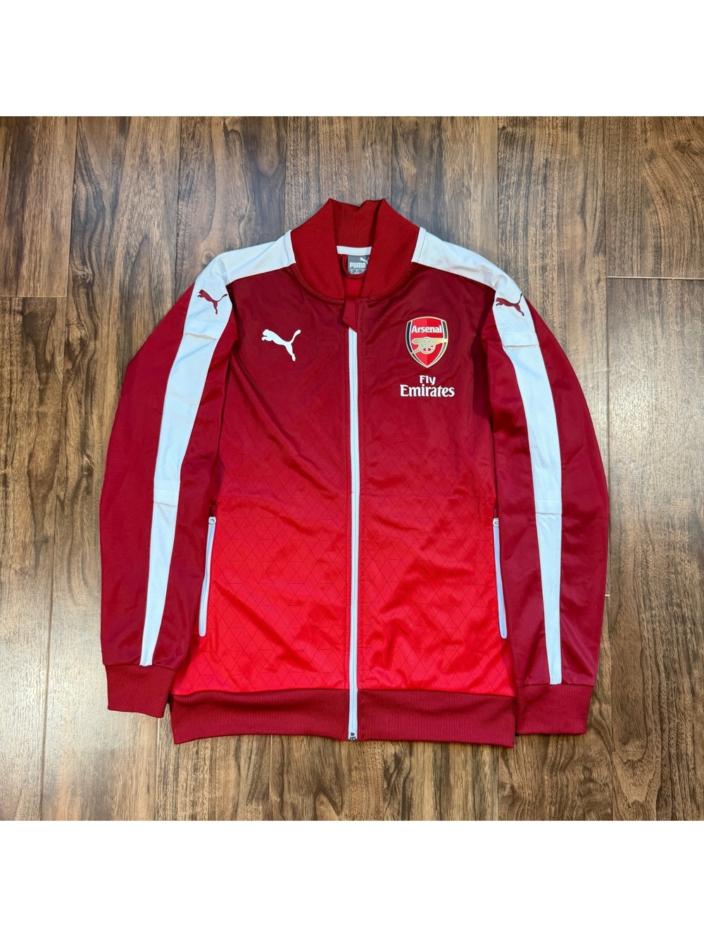 Puma Arsenal FC Track Jacket 2015/16 Small Red White Full Zip Training Coat
